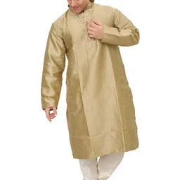 Exotic India Men Regular Thread Work Kurta with Churidar-image-73