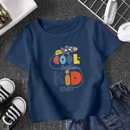 FIONAA TRENDZ Kids-Unisex Navy Blue Cotton Tshirts-picture-21