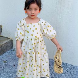 LULU & SKY Girls Floral Print Puff Sleeve Fit & Flare Maxi Dress-image-66