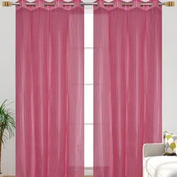 Galaxy Home Decor Pink 2 Pieces Geometric Long Door Curtains-image-22