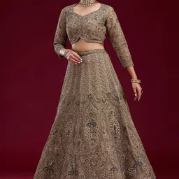 Koskii Embellished Sequinned Semi-Stitched Lehenga & Blouse With Dupatta-image-52