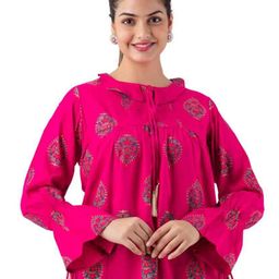 DMP EXPORT Floral Printed A Line Top-image-17