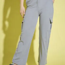 DIMPY GARMENTS Women Relaxed High-Rise Cargos Trousers-picture-16