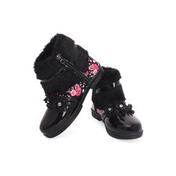 Freeplay Girls Floral Boots with Faux Fur & Flower Detail-image-88