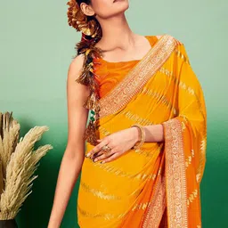 Sangria Printed Festive Wear Georgette Saree With Matching Blouse-picture-3
