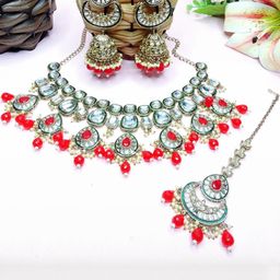 VATSALYA creation Gold-Plated Artificial Stones Alloy Jewellery Set-17