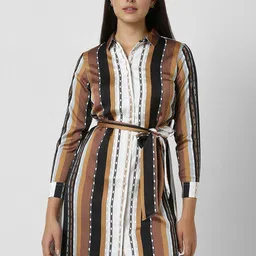Van Heusen Woman Striped Formal Shirt Dress-image-26