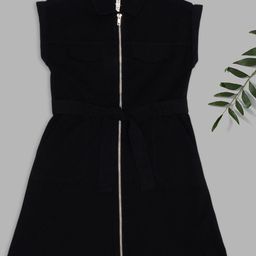 Pantaloons Junior Girls High Neck Pure Cotton A-Line Mini Dress-picture-9