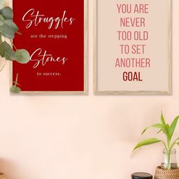 Kotart Brown & Maroon 2 Pieces Motivational Wooden Wall Arts-picture-32