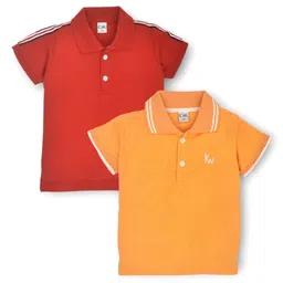 BAESD Pack Of 2 Boys Solid Polo Collar Cotton T-shirts-picture-47