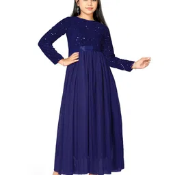 DP FABRICS Girls Embellished Sequined Fit & Flare Maxi Dress-image-41