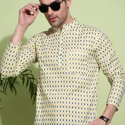 FUBAR Men Geometric Printed Thread Work Kurta-picture-13