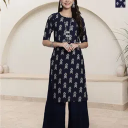 HERE&NOW Selection Of 2 Geometric Printed Round Neck Straight Kurtas-image-87