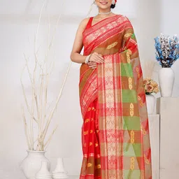 DipDiya Ethnic Motifs Zari Pure Cotton Taant Saree-picture-46