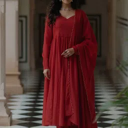 anayna Women Panelled Kurta with Trousers & With Dupatta-picture-20