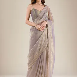 Koskii Embellished Beads and Stones Tissue Saree-50