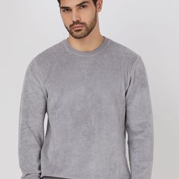 Mufti Men Round Neck Velvet Sweatshirt-picture-11