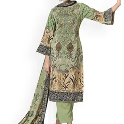 DRAVINAM Trends Embroidered Pure Cotton Unstitched Dress Material-image-22