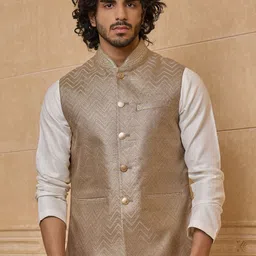 Tasva Woven Design Nehru Jackets-picture-8