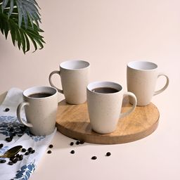 Storepedia Off White 4 Pieces Matte Ceramic Mugs-image-81