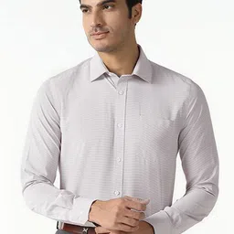 Blackberrys Indian Slim Fit Horizontal Stripes Spread Collar Formal Shirt-picture-34