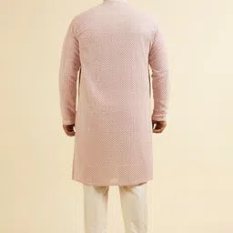 Manyavar Plus Size Geometric Embroidered Sequinned Georgette Straight Kurta With Pyjama image 4