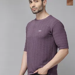 ATLANS Pack of 2 Self Design Round Neck Regular Fit T-shirt-image-62