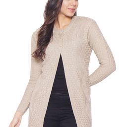 CLAPTON Geometric Self Design Woolen Longline Cardigan-10