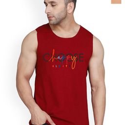 SLOWLORIS Pack Of 2 Printed Combed Cotton Gym Vests VSL26 CMB(CHS MAROON)(CHS BLACKRUST)-image-75