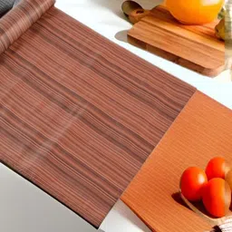 REVEXO Brown Striped Water-Resistant PVC Shelf Liner-image-19