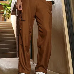 Campus Sutra Men Relaxed Fit Mid-Rise Comfort Cotton Cargo Parachute Trousers-picture-36