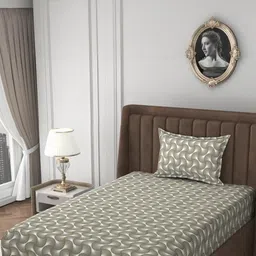 HIDECOR Beige 210 TC Microfiber Superfine Single Bedsheets-picture-6