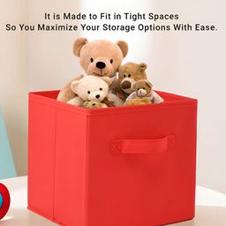 Aura Pink Set of 3 Regular Square Foldable & Multipurpose Wardrobe Storage Box Organizer image 2