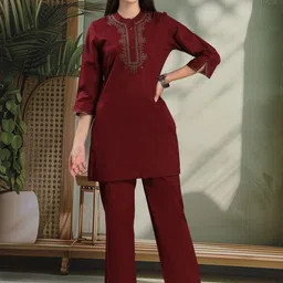 Nayam By Lakshita Women Floral Embroidered Kurti with Palazzo-picture-37