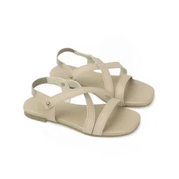 MONAQI Women Solid Backstrap Open Toe Flats-picture-9