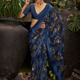 Sitanjali Floral Satin Ready to Wear Bagh Saree-image-75