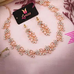 Lyriss Good-Plated American Diamond Studded Jewellery Set-picture-35