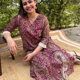 Sanskritam Floral Printed Cotton Straight Kurta-image-4