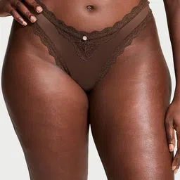 Victoria's Secret Women Dream Angels Low-Rise Lace-Trim Thong Briefs1125066133F6-46