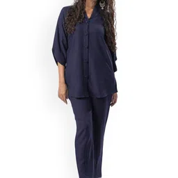 Moda Rapido Shawl Collar Shirt With Trouser-picture-38