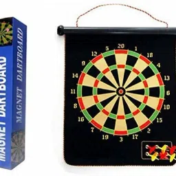 Double Sided Magnetic Dart Board Game with 4 Magnetic Darts 38 cm Dart Board-0