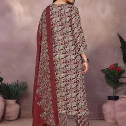 Rangita Floral Printed Thread Work Kurta With Trouser And Dupatta image 4