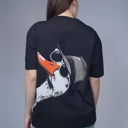 CREATIVE LINE Women Graphic Printed Round Neck Cotton Oversized T-shirt-image-25