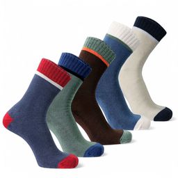 Sockscarving Men Pack Of 5 Cotton Breathable Calf Length Socks-36