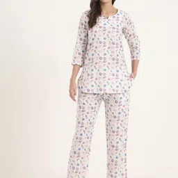 BAESD Printed Pure Cotton Tunic With Trousers Co-Ords-image-46