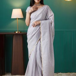 RACHNA Ethnic Motifs Embroidered Organza Saree-picture-53