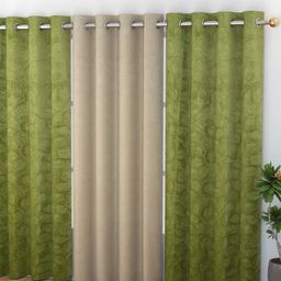 Banchmark Home Furnishings Haire Green 3 Pcs Velvet Room Darkening Long Door Curtain-image-63