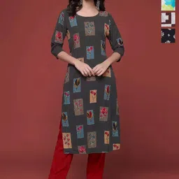 Anouk Rustic Women Pack of 4 Floral Printed Daily Straight Kurtas-image-23