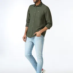 Blackberrys Men India Slim Fit Solid Spread Collar Linen Casual Shirt-image-53