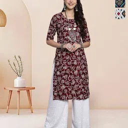 7Threads Selection Of 3 Floral Printed Round Neck Straight Kurtas-18